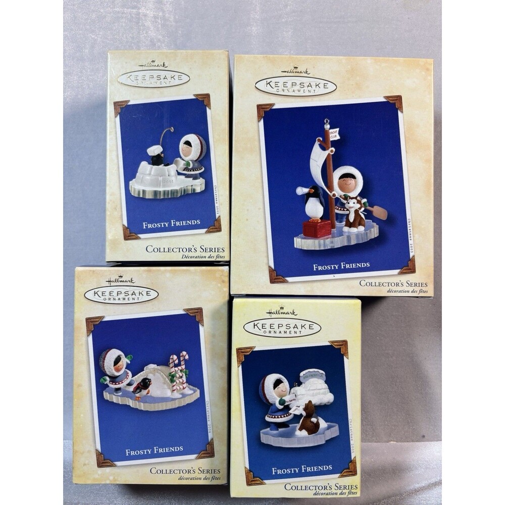 Hallmark Frosty Friends Ornaments Lot 4 2002 2003 2004 2005 Keepsake NIB